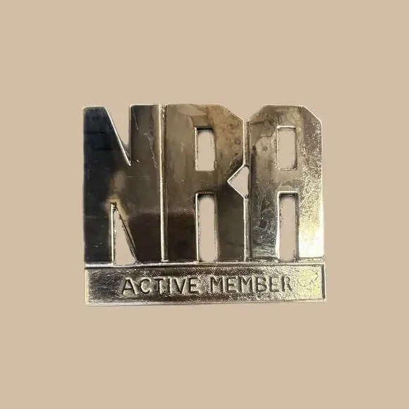 CHROMED BLACK NRA ACTIVE MEMBER BELT BUCKLE - Picture 1 of 3